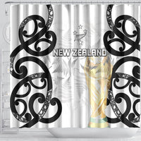 New Zealand WC2026 White Shower Curtain Silver Fern