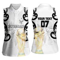 New Zealand WC2026 Custom White Women Sleeveless Polo Shirt Silver Fern