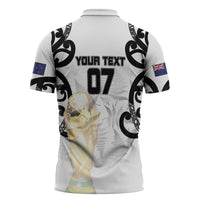 New Zealand WC2026 Custom White Zipper Polo Shirt Silver Fern LT7 - Polynesian Pride