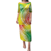 Polynesian Pride Puletasi Turtle Hibiscus Luxury Style - Reggae LT7 Long Dress Reggae - Polynesian Pride