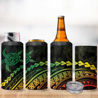 Polynesian Pride 4 in 1 Can Cooler Tumbler Turtle Hibiscus Luxury Style - Reggae Ver2