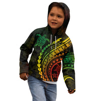 Polynesian Pride Kid Hoodie Turtle Hibiscus Luxury Style - Reggae Ver2 LT7 - Polynesian Pride