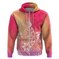 Polynesia Hoodie Plumeria Pink Gradient Curves LT7 - Polynesian Pride