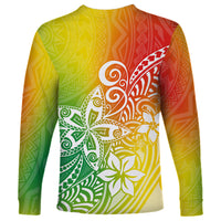 Polynesia Long Sleeve Shirt Plumeria Reggae Curves LT7 - Polynesian Pride