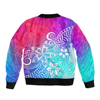 Polynesia Bomber Jacket Plumeria Galaxy Gradient Curves LT7 - Polynesian Pride