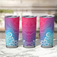Polynesia Tumbler Cup Plumeria Galaxy Gradient Curves