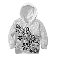 Polynesia Kid Hoodie Plumeria White Curves LT7 Hoodie White - Polynesian Pride