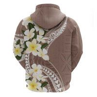 Aloha Hawaii Festive Hoodie Frangipani Lace Classic - Beige LT7 - Polynesian Pride