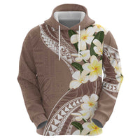 Aloha Hawaii Festive Hoodie Frangipani Lace Classic - Beige LT7 - Polynesian Pride