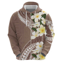 Aloha Hawaii Festive Hoodie Frangipani Lace Classic - Beige LT7 - Polynesian Pride