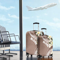 Aloha Hawaii Festive Luggage Cover Frangipani Lace Classic - Beige