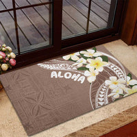 Aloha Hawaii Festive Rubber Doormat Frangipani Lace Classic - Beige