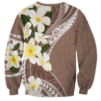 Aloha Hawaii Festive Sweatshirt Frangipani Lace Classic - Beige LT7 - Polynesian Pride
