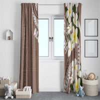 Aloha Hawaii Festive Window Curtain Frangipani Lace Classic - Beige LT7 - Polynesian Pride