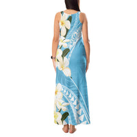 Aloha Hawaii Festive Tank Maxi Dress Frangipani Lace Classic - Turquoise