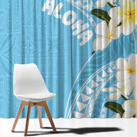 Aloha Hawaii Festive Window Curtain Frangipani Lace Classic - Turquoise LT7 - Polynesian Pride