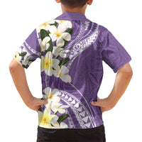 Aloha Hawaii Festive Family Matching Tank Maxi Dress and Hawaiian Shirt Frangipani Lace Classic - Lavender LT7 - Polynesian Pride