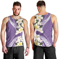 Aloha Hawaii Festive Men Tank Top Frangipani Lace Classic - Lavender