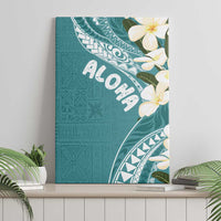 Aloha Hawaii Festive Canvas Wall Art Frangipani Lace Classic - Teal