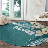 Aloha Hawaii Festive Round Carpet Frangipani Lace Classic - Teal LT7 - Polynesian Pride