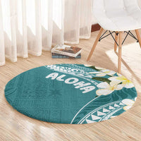 Aloha Hawaii Festive Round Carpet Frangipani Lace Classic - Teal LT7 - Polynesian Pride