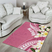Aloha Hawaii Festive Area Rug Frangipani Lace Classic - Rosy