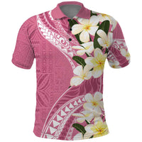 Aloha Hawaii Festive Polo Shirt Frangipani Lace Classic - Rosy
