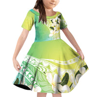 Aloha Hawaii Festive Family Matching Off Shoulder Short Dress and Hawaiian Shirt Frangipani Lace Classic - Summer Vibes