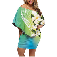 Aloha Hawaii Festive Family Matching Off Shoulder Short Dress and Hawaiian Shirt Frangipani Lace Classic - Summer Vibes