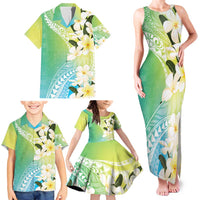 Aloha Hawaii Festive Family Matching Tank Maxi Dress and Hawaiian Shirt Frangipani Lace Classic - Summer Vibes
