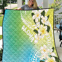 Aloha Hawaii Festive Quilt Frangipani Lace Classic - Summer Vibes LT7 Blue Green - Polynesian Pride