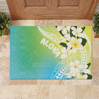 Aloha Hawaii Festive Rubber Doormat Frangipani Lace Classic - Summer Vibes