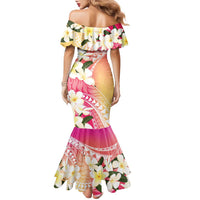 Aloha Hawaii Festive Family Matching Mermaid Dress and Hawaiian Shirt Frangipani Lace Classic - Spring Vibes