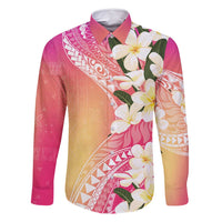 Aloha Hawaii Festive Family Matching Tank Maxi Dress and Hawaiian Shirt Frangipani Lace Classic - Spring Vibes LT7 Dad's Shirt - Long Sleeve Colorful - Polynesian Pride