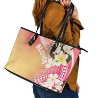 Aloha Hawaii Festive Leather Tote Bag Frangipani Lace Classic - Spring Vibes