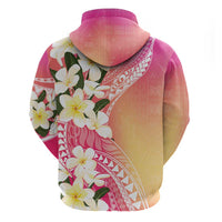 Aloha Hawaii Festive Zip Hoodie Frangipani Lace Classic - Spring Vibes LT7 - Polynesian Pride