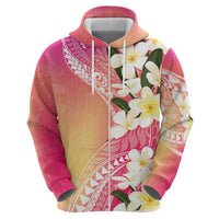 Aloha Hawaii Festive Zip Hoodie Frangipani Lace Classic - Spring Vibes LT7 - Polynesian Pride