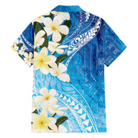 Aloha Hawaii Festive Family Matching Off The Shoulder Long Sleeve Dress and Hawaiian Shirt Frangipani Lace Classic - Oceanic LT7 - Polynesian Pride