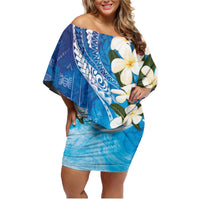 Aloha Hawaii Festive Family Matching Off Shoulder Short Dress and Hawaiian Shirt Frangipani Lace Classic - Oceanic