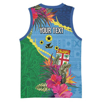 Personalized Malampa Fiji Day Together We Grow Basketball Jersey Special Tapa Mix - Polynesian Pride