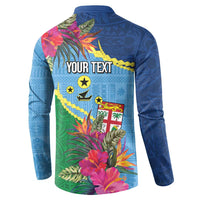 Personalized Malampa Fiji Day Together We Grow Button Sweatshirt Special Tapa Mix - Polynesian Pride