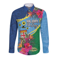 Personalized Malampa Fiji Day Together We Grow Long Sleeve Button Shirt Special Tapa Mix - Polynesian Pride