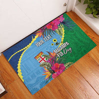 Personalized Malampa Fiji Day Together We Grow Rubber Doormat Special Tapa Mix - Polynesian Pride