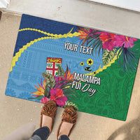 Personalized Malampa Fiji Day Together We Grow Rubber Doormat Special Tapa Mix - Polynesian Pride