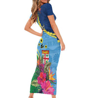 Personalized Malampa Fiji Day Together We Grow Short Sleeve Bodycon Dress Special Tapa Mix - Polynesian Pride