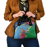 Personalized Malampa Fiji Day Together We Grow Shoulder Handbag Special Tapa Mix LT7 - Polynesian Pride