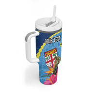 Personalized Malampa Fiji Day Together We Grow Tumbler With Handle Special Tapa Mix - Polynesian Pride