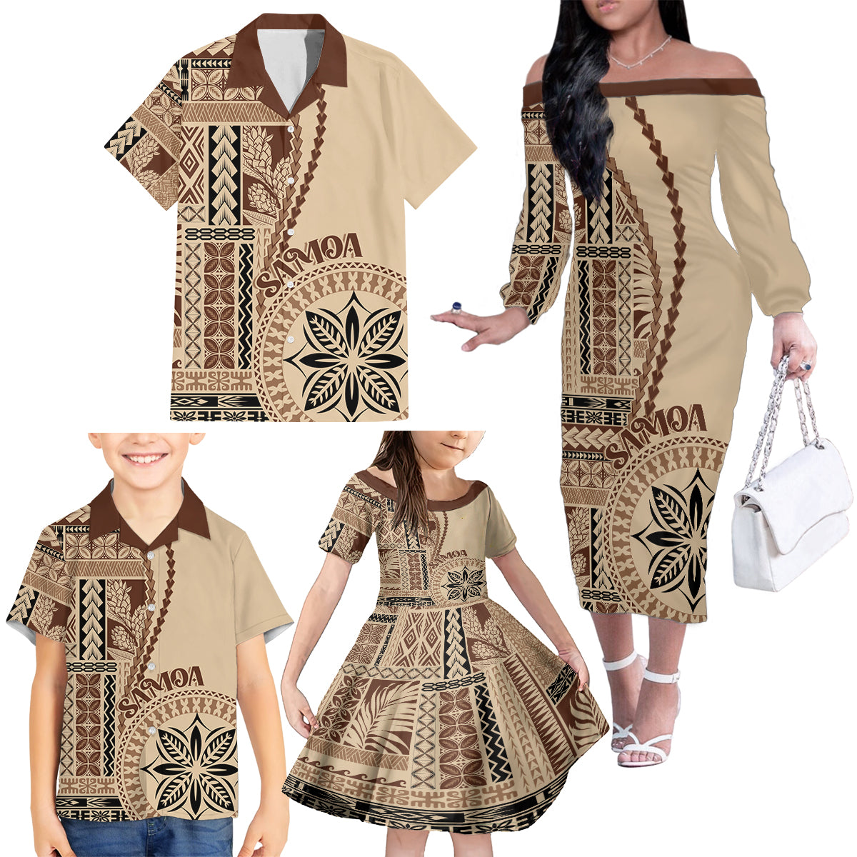 samoa-siapo-motif-family-matching-off-shoulder-long-sleeve-dress-and-hawaiian-shirt-classic-style