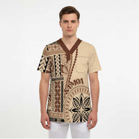 Samoa Siapo Motif Scrub Top Classic Style - Polynesian Pride