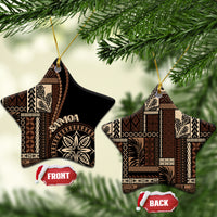 Samoa Siapo Motif Ceramic Ornament Classic Style - Black Ver LT7 Star Black - Polynesian Pride